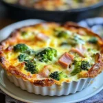 Clafoutis salé brocoli jambon de poulet