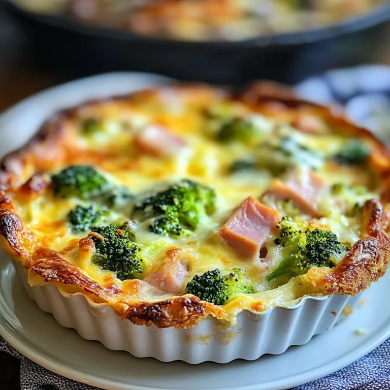 Clafoutis salé brocoli jambon de poulet