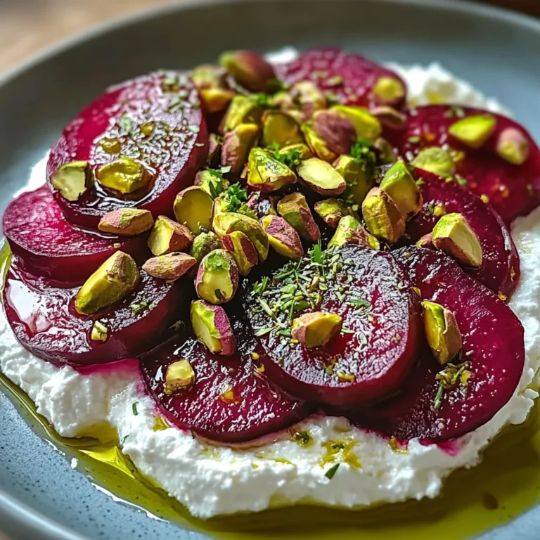 Feta battue, betteraves, pistaches