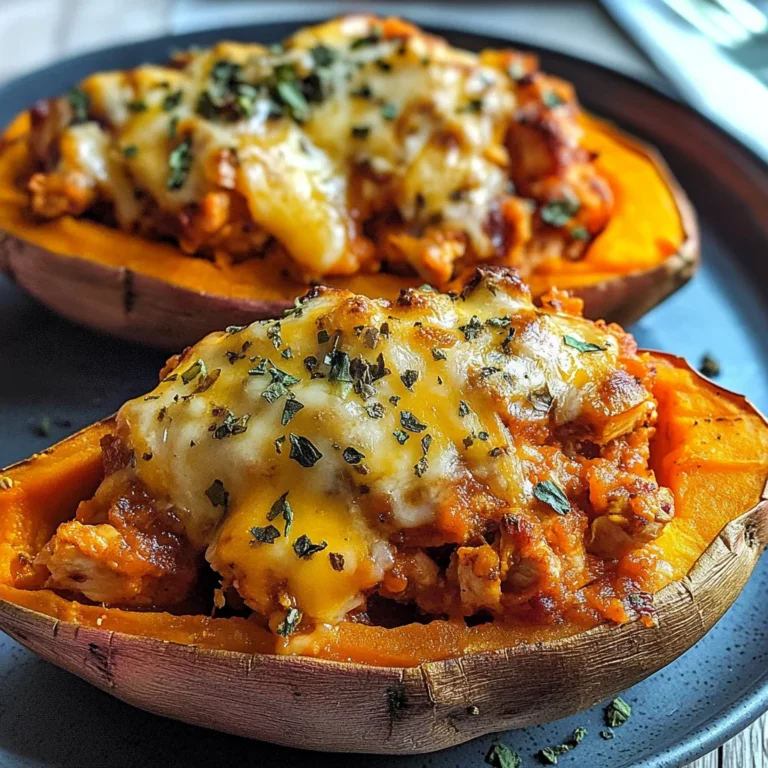 Patate douce farcie au poulet