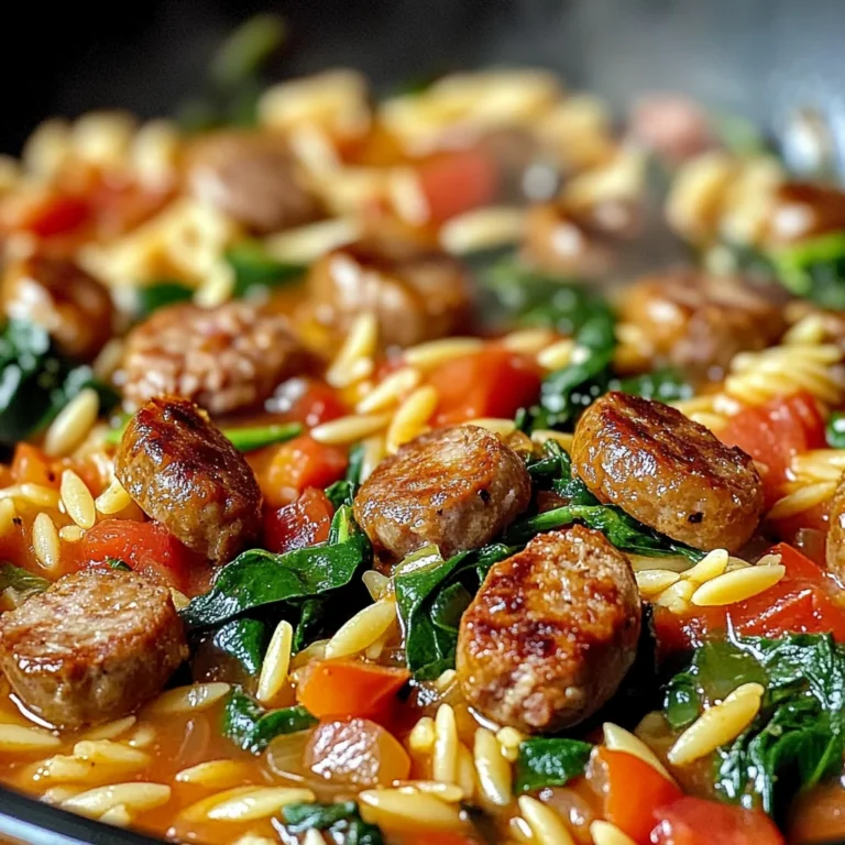 Poêlée Saucisse et Orzo
