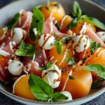 Salade melon jambon de poulet mozzarella