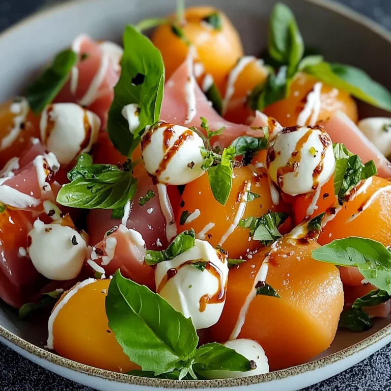 Salade melon jambon de poulet mozzarella