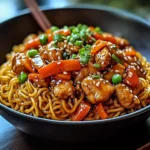 Nouilles Sautées au Poulet Caramélisé