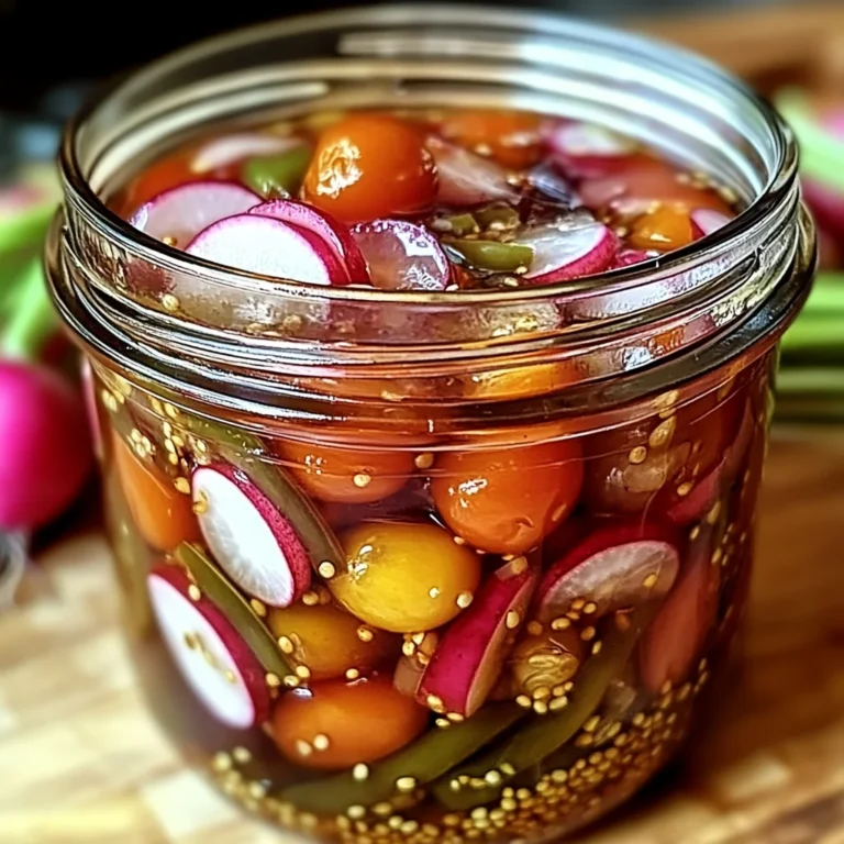Pickles de Tomates Cerises, Oignons Rouges et Radis