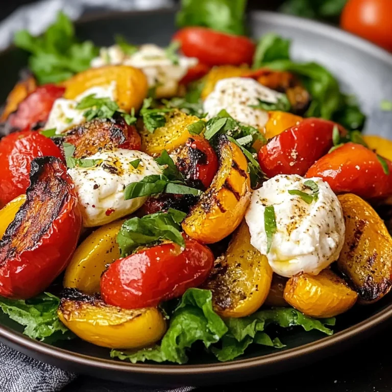 Salade de poivrons grillés à la burrata