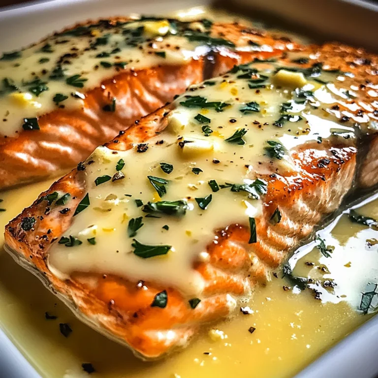 Saumon au four avec sauce crémeuse au beurre et citron