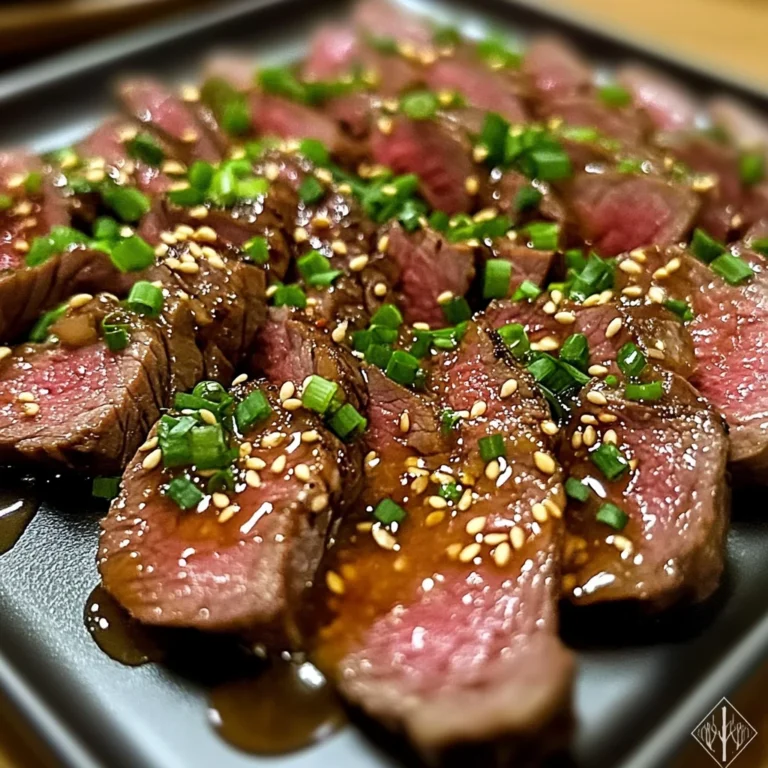 Tataki de Bœuf Mariné aux Saveurs Asiatiques : Une Explosion de Goûts !