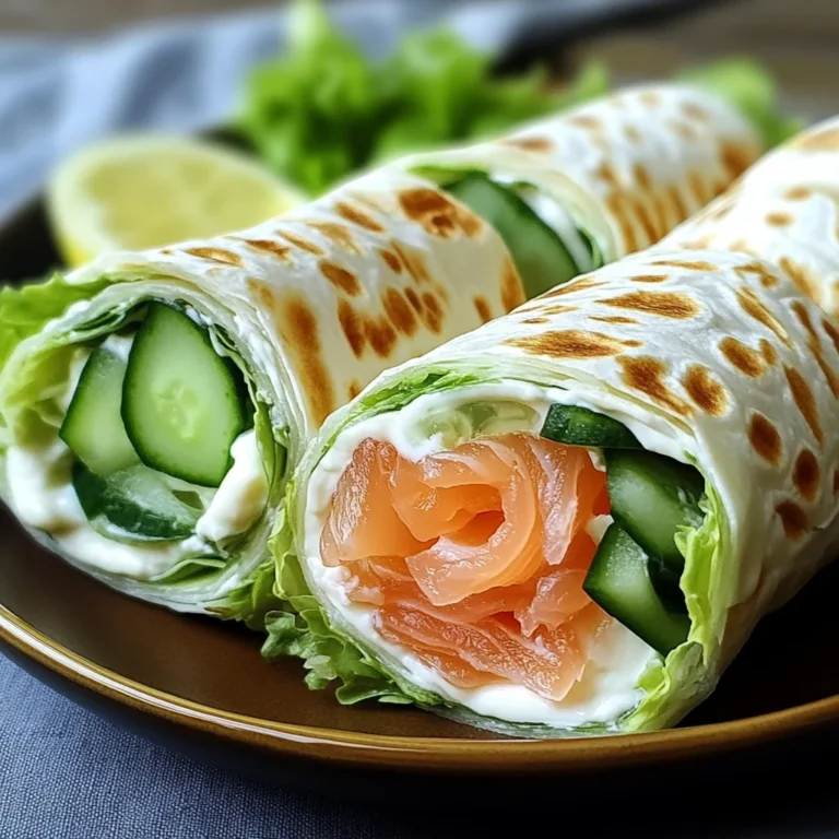 Wraps au fromage frais, concombre et saumon fumé